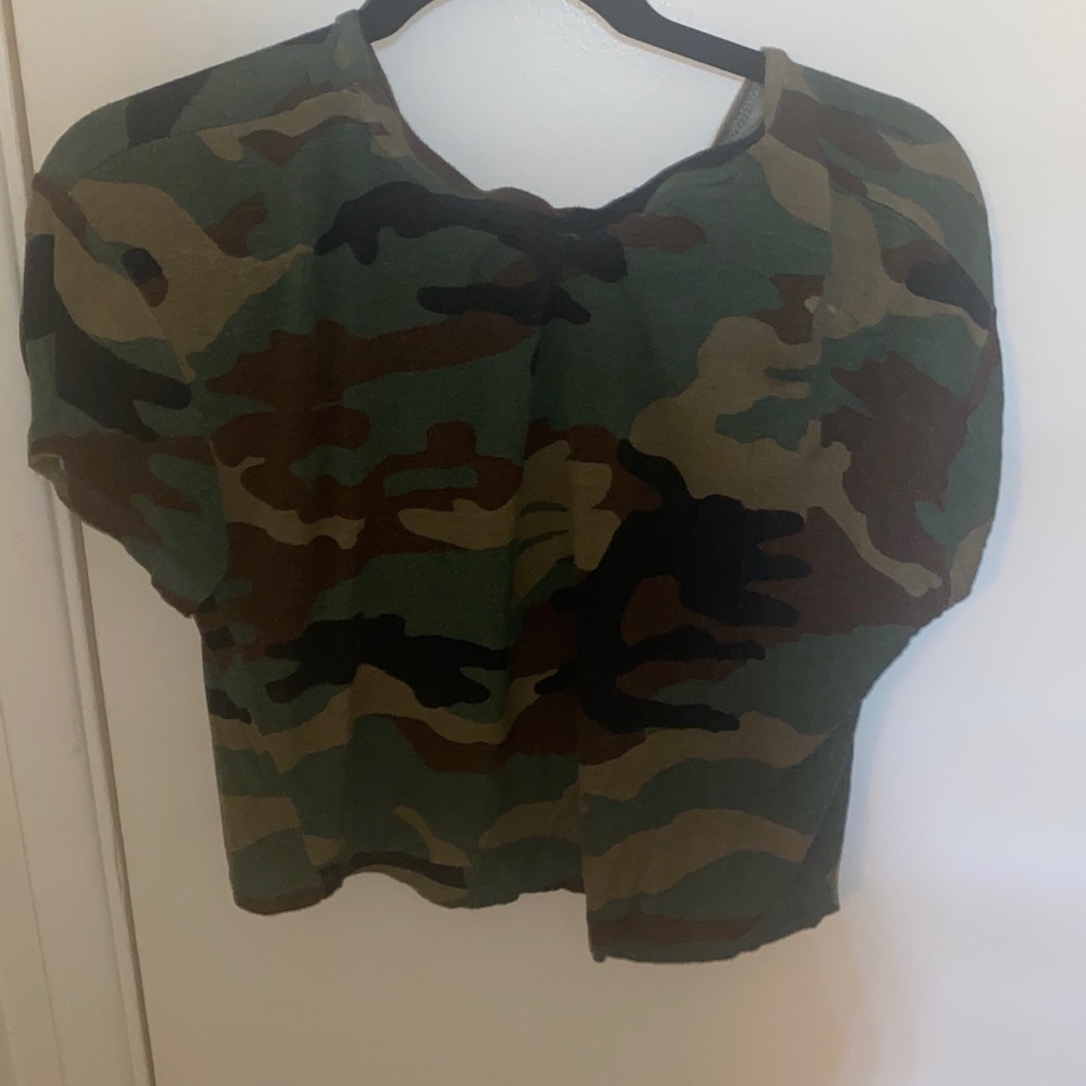 Army print crop top